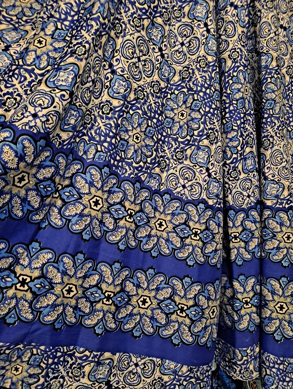 Cupio Lightweight Blue Floral Maxi Skirt